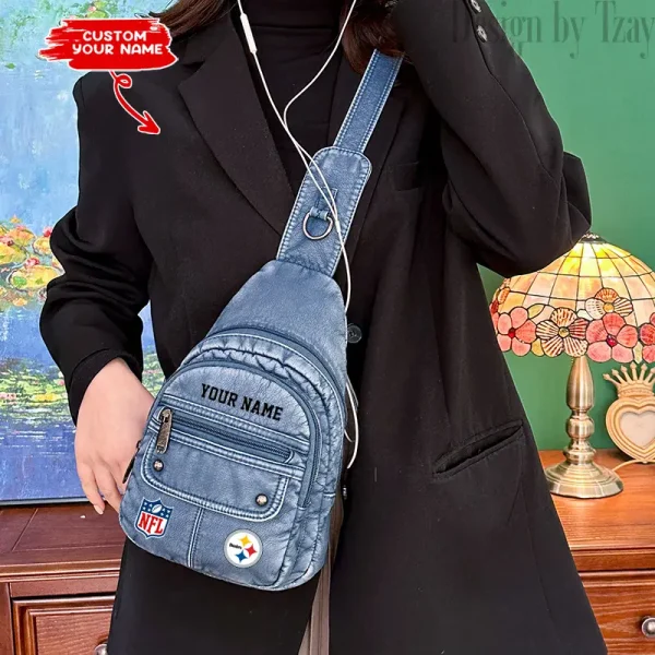 Pittsburgh Steelers Street-Style New Leather Chest Bag Trending 2025 SPTSSNLCB027 - Image 3