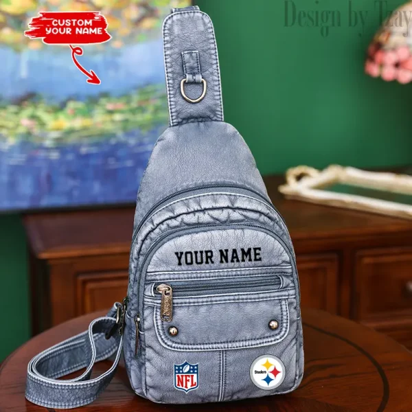 Pittsburgh Steelers Street-Style New Leather Chest Bag Trending 2025 SPTSSNLCB027 - Image 4