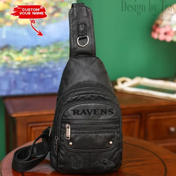 Baltimore Ravens Street-Style New Leather Chest Bag Trending 2025 SPTSSNLCB035 - Image 4