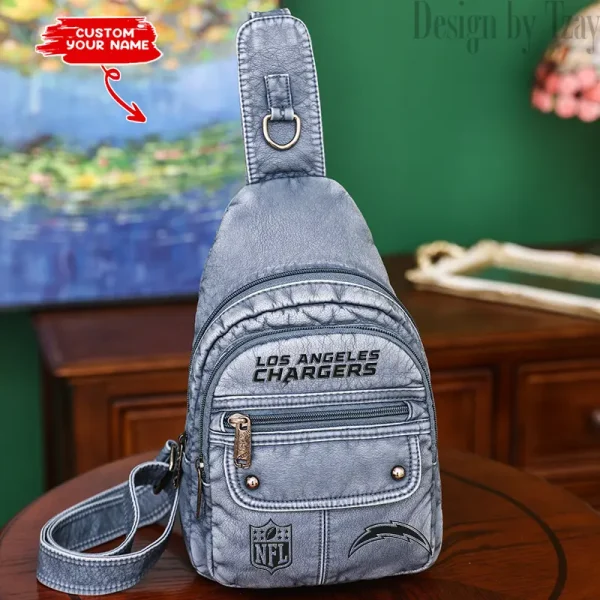 Los Angeles Chargers Street-Style New Leather Chest Bag Trending 2025 SPTSSNLCB050 - Image 2