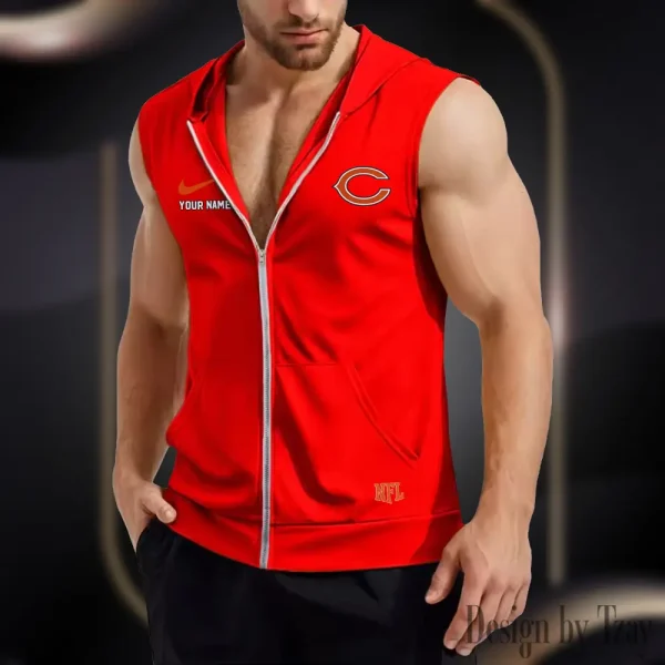 Chicago Bears Mens Sleeveless Gym Tank Top Trending 2025 SPTMSVSHTT006 - Image 2