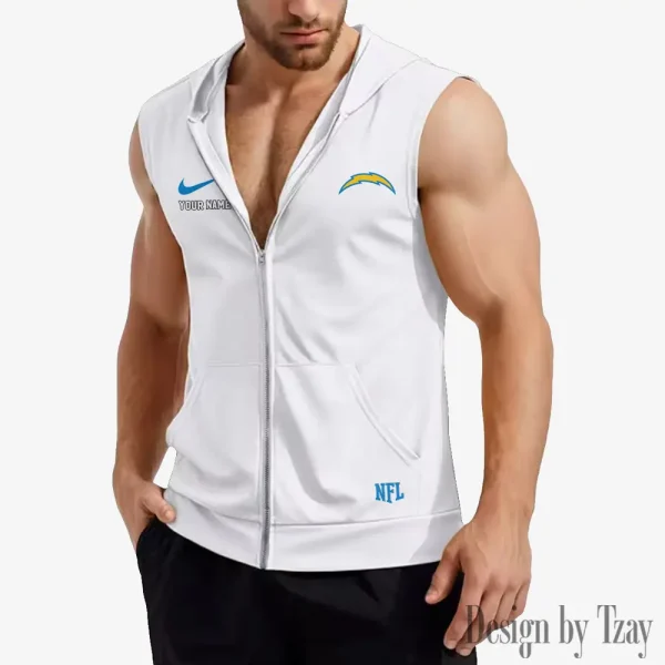 Los Angeles Chargers Mens Sleeveless Gym Tank Top Trending 2025 SPTMSVSHTT018 - Image 4