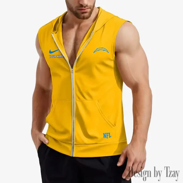 Los Angeles Chargers Mens Sleeveless Gym Tank Top Trending 2025 SPTMSVSHTT018 - Image 2