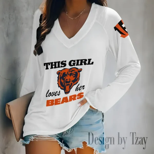 Cincinnati Bengals Women's Long sleeves T-shirt V-neck Trending 2025 BGVPS336