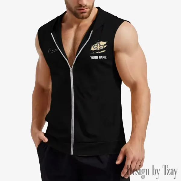 New Orleans Saints Mens Sleeveless Gym Tank Top Trending 2025 SPTMSVSHTT055 - Image 3