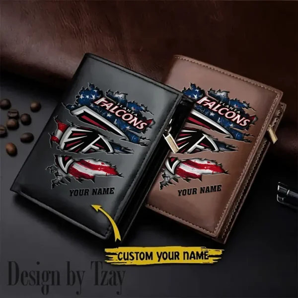 Atlanta Falcons Leather Vertical Men Wallet Gifts For Fans SPTLVW924