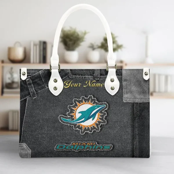 Miami Dolphins Leather Bag Handbag For Women VITTHB420 - Image 4