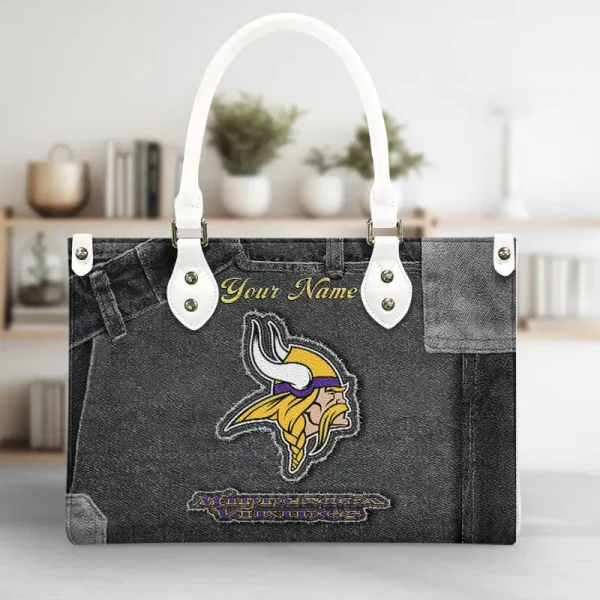 Minnesota Vikings Leather Bag Handbag For Women VITTHB421 - Image 4