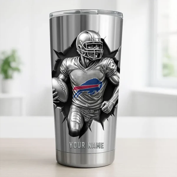 Buffalo Bills Football Team US Stainless Steel Players Tumbler Custom Name Best Gift For Fan BGTUM860