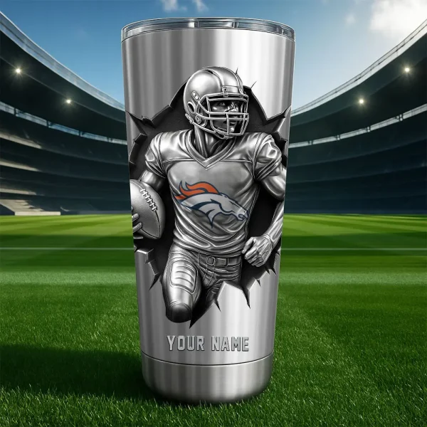 Denver Broncos Football Team US Stainless Steel Players Tumbler Custom Name Best Gift For Fan BGTUM861 - Image 2
