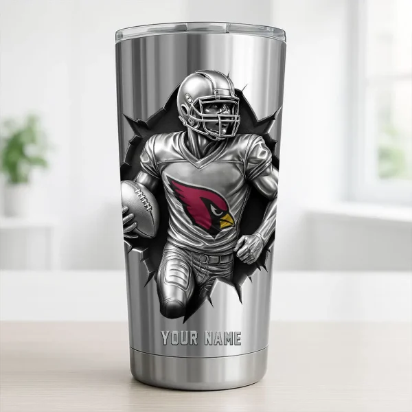 Arizona Cardinals Football Team US Stainless Steel Players Tumbler Custom Name Best Gift For Fan BGTUM862