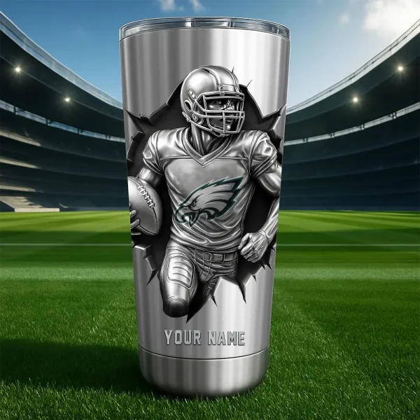 Philadelphia Eagles Football Team US Stainless Steel Players Tumbler Custom Name Best Gift For Fan BGTUM866 - Image 2