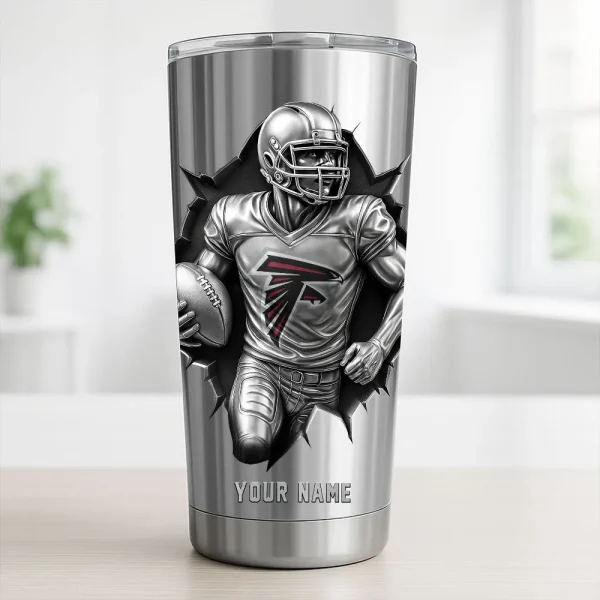 Atlanta Falcons Football Team US Stainless Steel Players Tumbler Custom Name Best Gift For Fan BGTUM867