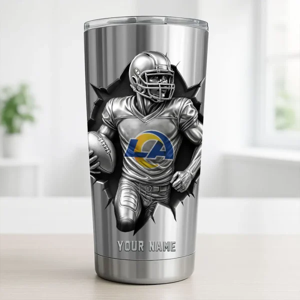 Los Angeles Rams Football Team US Stainless Steel Players Tumbler Custom Name Best Gift For Fan BGTUM871