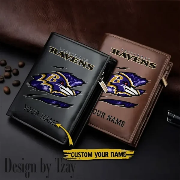 Baltimore Ravens Leather Vertical Men Wallet Gifts For Fans SPTLVW957