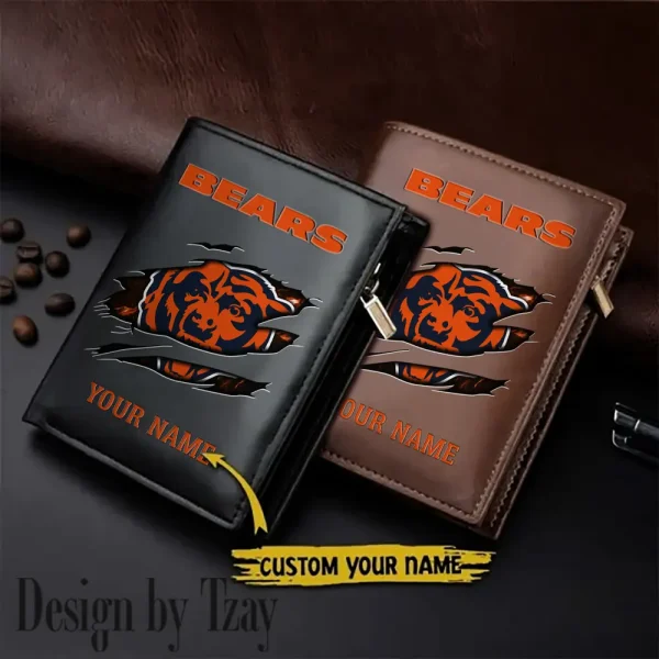 Chicago Bears Leather Vertical Men Wallet Gifts For Fans SPTLVW960