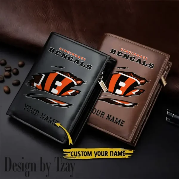 Cincinnati Bengals Leather Vertical Men Wallet Gifts For Fans SPTLVW961