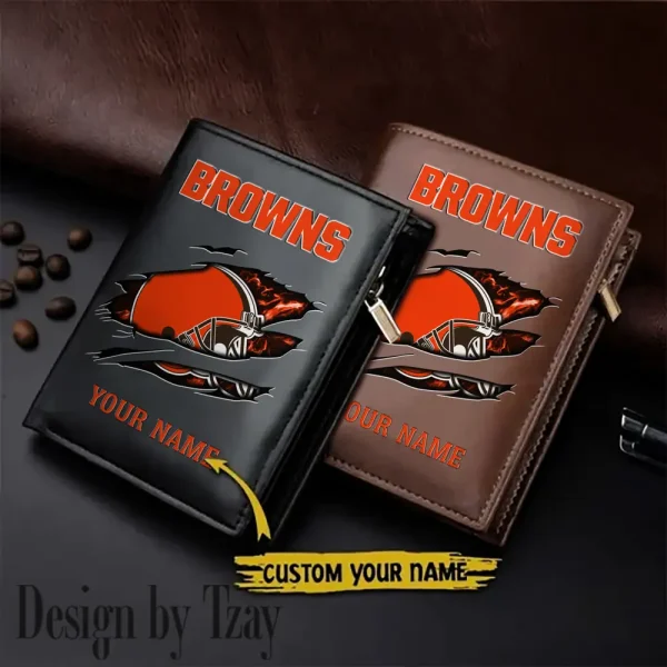 Cleveland Browns Leather Vertical Men Wallet Gifts For Fans SPTLVW962