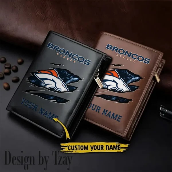 Denver Broncos Leather Vertical Men Wallet Gifts For Fans SPTLVW964