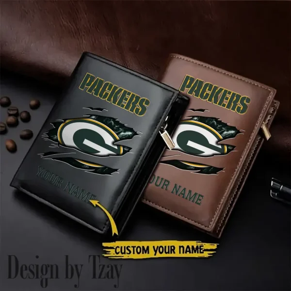 Green Bay Packers Leather Vertical Men Wallet Gifts For Fans SPTLVW966