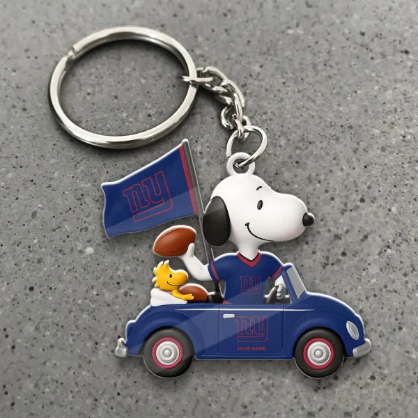 New York Giants Football Team US Cartoon Dog Keychain Custom Name Gift For Fan SPTAKC058 - Image 3