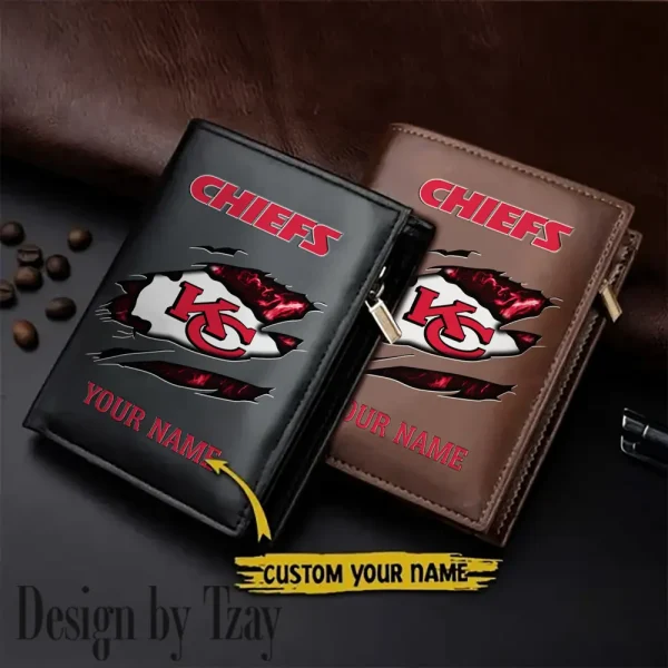 Kansas City Chiefs Leather Vertical Men Wallet Gifts For Fans SPTLVW970
