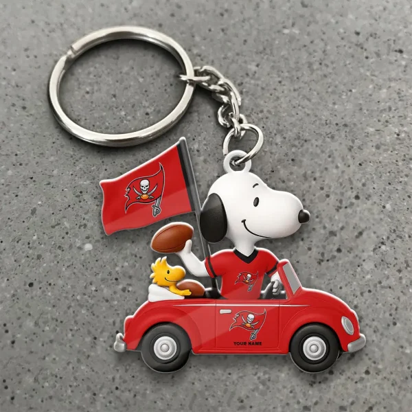 Tampa Bay Buccaneers Football Team US Cartoon Dog Keychain Custom Name Gift For Fan SPTAKC061 - Image 2