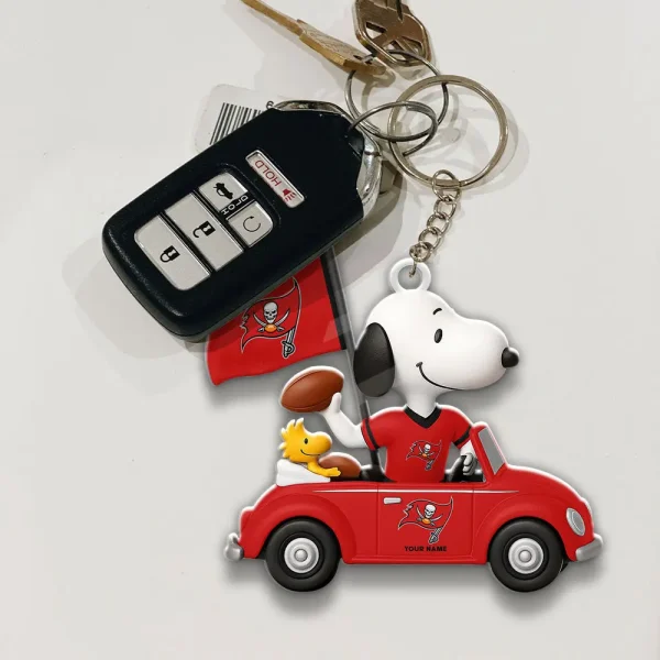 Tampa Bay Buccaneers Football Team US Cartoon Dog Keychain Custom Name Gift For Fan SPTAKC061 - Image 3