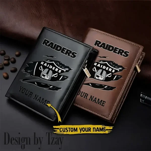 Las Vegas Raiders Leather Vertical Men Wallet Gifts For Fans SPTLVW971