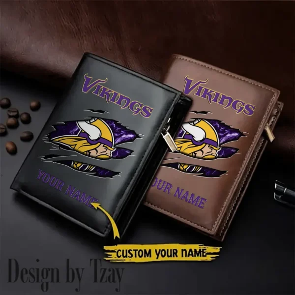 Minnesota Vikings Leather Vertical Men Wallet Gifts For Fans SPTLVW975