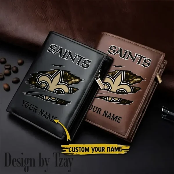 New Orleans Saints Leather Vertical Men Wallet Gifts For Fans SPTLVW977