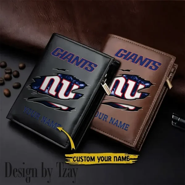 New York Giants Leather Vertical Men Wallet Gifts For Fans SPTLVW978