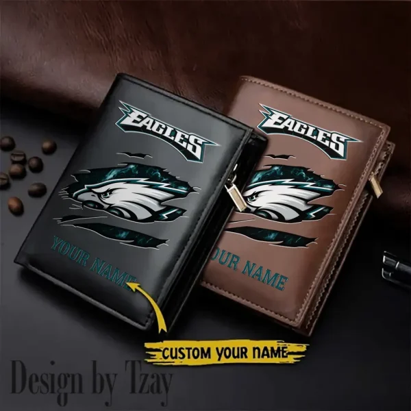 Philadelphia Eagles Leather Vertical Men Wallet Gifts For Fans SPTLVW980