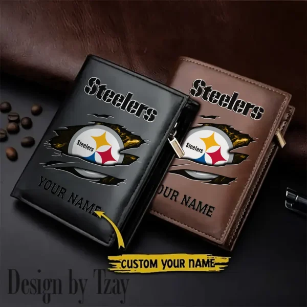 Pittsburgh Steelers Leather Vertical Men Wallet Gifts For Fans SPTLVW981