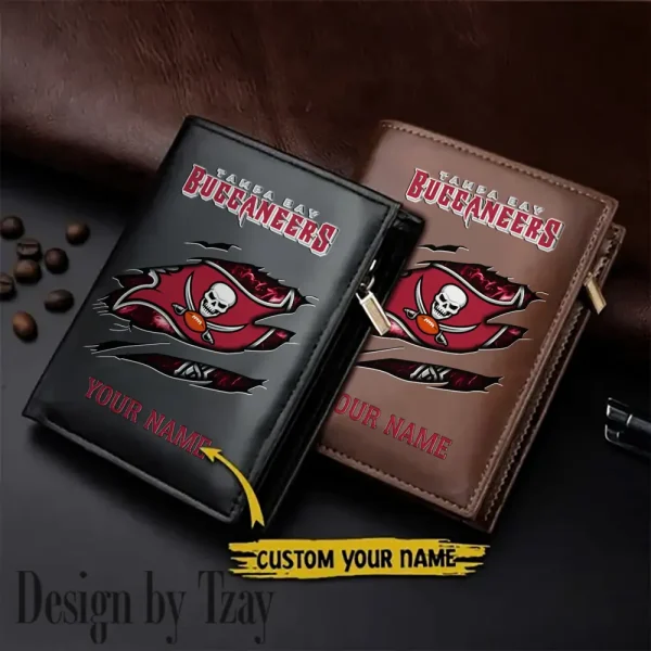 Tampa Bay Buccaneers Leather Vertical Men Wallet Gifts For Fans SPTLVW984