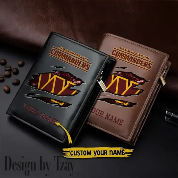 Washington Commanders Leather Vertical Men Wallet Gifts For Fans SPTLVW986
