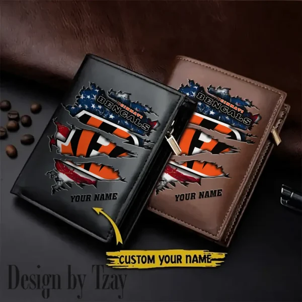 Cincinnati Bengals Leather Vertical Men Wallet Gifts For Fans SPTLVW929