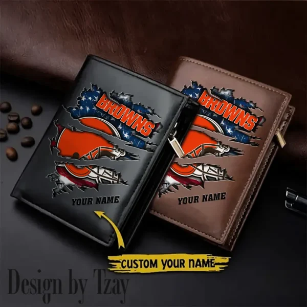 Cleveland Browns Leather Vertical Men Wallet Gifts For Fans SPTLVW930