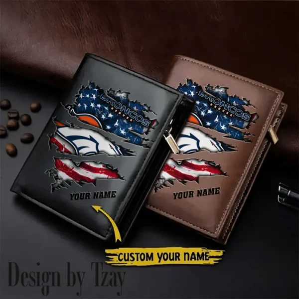 Denver Broncos Leather Vertical Men Wallet Gifts For Fans SPTLVW932