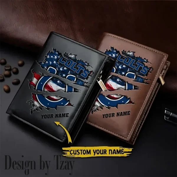 Indianapolis Colts Leather Vertical Men Wallet Gifts For Fans SPTLVW936