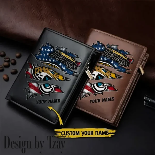Jacksonville Jaguars Leather Vertical Men Wallet Gifts For Fans SPTLVW937