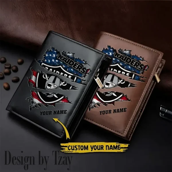 Las Vegas Raiders Leather Vertical Men Wallet Gifts For Fans SPTLVW939
