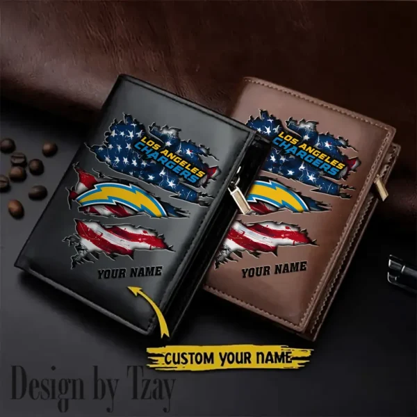 Los Angeles Chargers Leather Vertical Men Wallet Gifts For Fans SPTLVW940