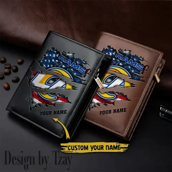 Los Angeles Rams Leather Vertical Men Wallet Gifts For Fans SPTLVW941