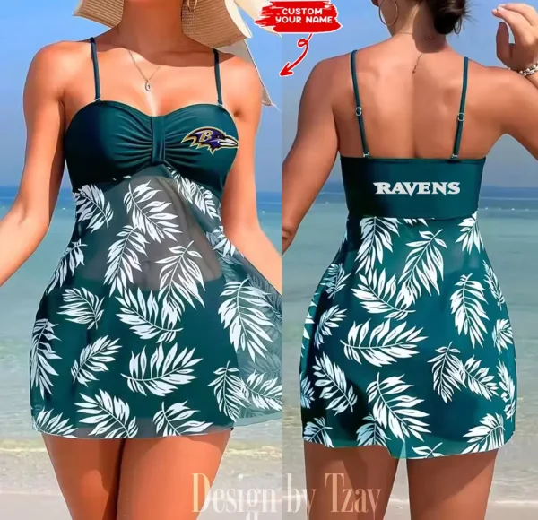 Baltimore Ravens Summer Women's Short Dress With Shorts Trending 2025 SPTSWSDT003 - Image 2