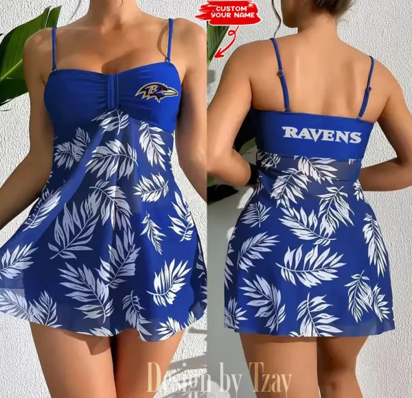 Baltimore Ravens Summer Women's Short Dress With Shorts Trending 2025 SPTSWSDT003 - Image 3