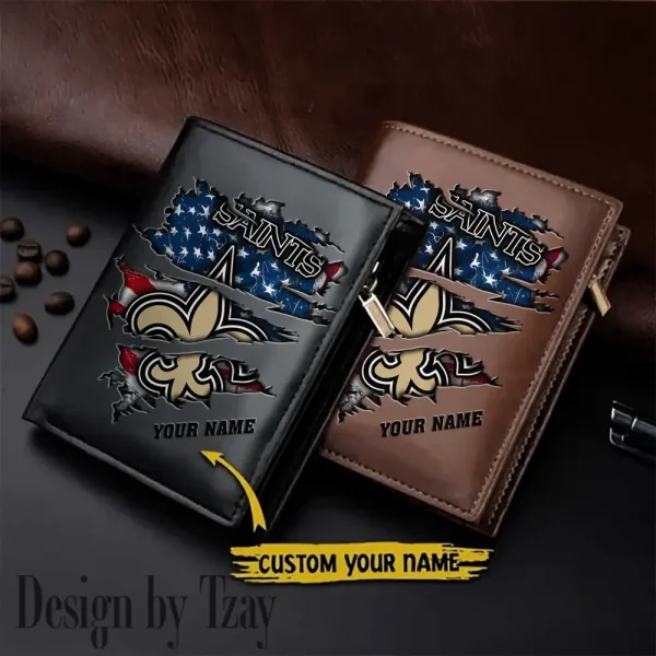 New Orleans Saints Leather Vertical Men Wallet Gifts For Fans SPTLVW945