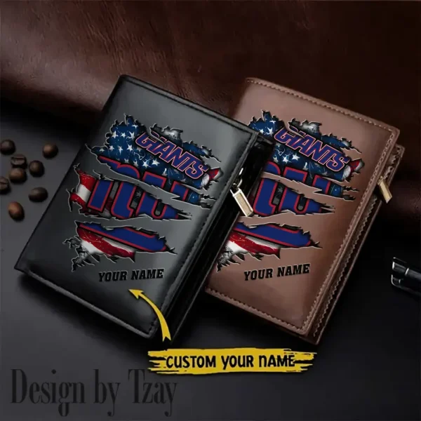 New York Giants Leather Vertical Men Wallet Gifts For Fans SPTLVW946