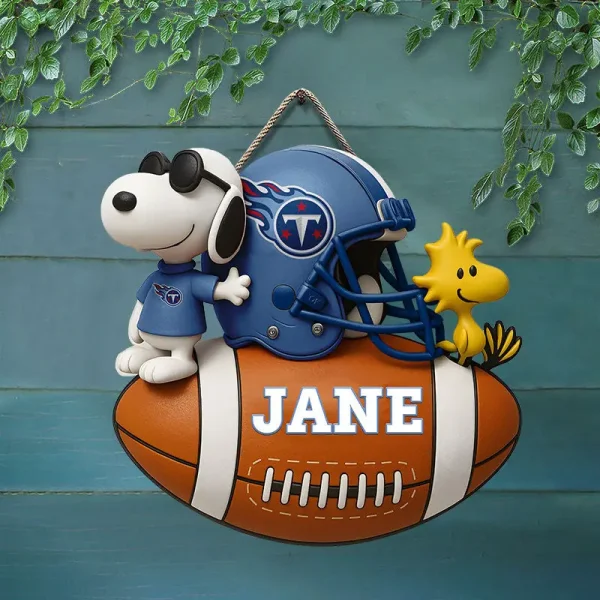 Tennessee Titans Football US Team And Cartoon Dog Wood Sign Personalized Gift For Fans SPTWOODSIGN041 - Image 3