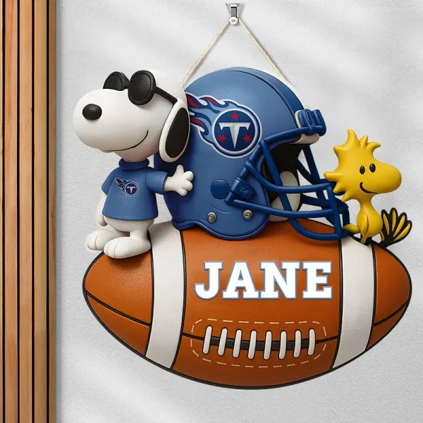 Tennessee Titans Football US Team And Cartoon Dog Wood Sign Personalized Gift For Fans SPTWOODSIGN041 - Image 4